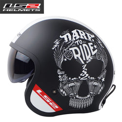 LS2 OF599 Vintage Motorcycle Helmet women man open face retro scooter moto helmet with sun shield motorbike vespa helmets - Canada Outdoors