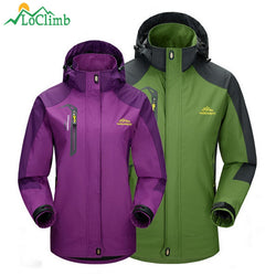 LoClimb Men Women Waterproof Camping Hiking Jacket Outdoor Climbing Windbreaker Trekking Rain Coat Clothing Sport Jackets,AM163 - Canada Outdoors