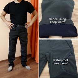 LoClimb Men's Winter Waterproof Hiking Pants Men Outdoor Trekking Sports Trousers Warm Fleece Softshell Climbing Ski Pants AM093 - Canada Outdoors