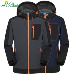 LoClimb Winter Waterproof Softshell Jacket Men Fishing Climbing Windproof Rain Coat Fleece Trekking Ski Hiking Jackets,AM039 - Canada Outdoors