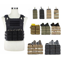 M4 AK AR Tactical MOLLE Nylon Double / Triple Magazine Pouch Tactical Vest Rifle Pistol Mag Pouch Airsoft Hunting Accessories - Canada Outdoors