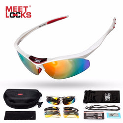 MEETLOCKS Sports Sunglasses Polarized Lens with 5 interchangeable lens and adjustable rope UV400 Protection Eye Goggles Cycling - Canada Outdoors