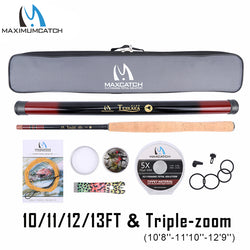 Maxcatch Telescoping Tenkara Rod Combo 12FT Fly Rod Fishing Pole &amp; Line &amp; Flies &amp; Tippet - Canada Outdoors