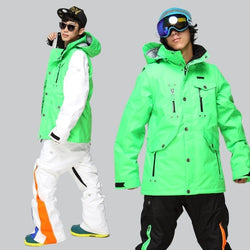 Men Ski Set Outdoor Thermal Waterproof Windproof Snowboard Jackets +Pants Snow Skiing Clothes Set Winter Ski Suit Male - Canada Outdoors