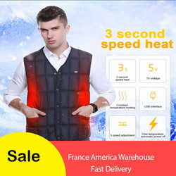 Men USB Charging Electric Heating Vest Jacket Clothing Skiing Winter Warm Heated Pad Winter Body Warmer - Canada Outdoors