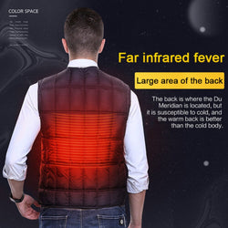 Men USB Charging Electric Heating Vest Jacket Clothing Skiing Winter Warm Heated Pad Winter Body Warmer - Canada Outdoors