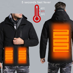 Men Women Winter Thick Cotton USB Heating Jacket Outdoor Waterproof Heating Vest Hiking Camping Trekking Climbing Coats 1 - Canada Outdoors