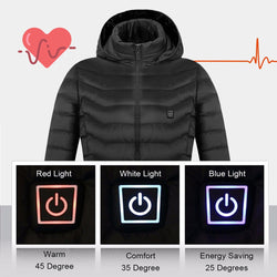 Mens Women Heated outdoor vest Coat USB Electric Battery Long Sleeves Heating Hooded Jacket Warm winter Thermal Clothing Skiing - Canada Outdoors