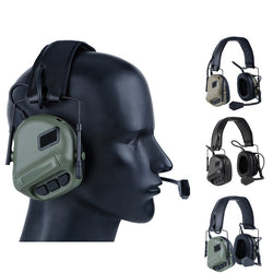 Military Airsoft Shooting Headset Earmuff Microphone Tactical Headsets Use with PTT Earphone Shooting Hunting Accessories - Canada Outdoors