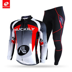 NUCKILY Winter Cycling Set Men's Thermal Bicycle Jersey and Foam Pad Pants Long Sleeves Cycle Suit NJ532-NS900-W - Canada Outdoors