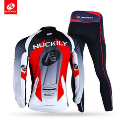 NUCKILY Winter Cycling Set Men's Thermal Bicycle Jersey and Foam Pad Pants Long Sleeves Cycle Suit NJ532-NS900-W - Canada Outdoors