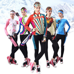 NUCKILY Winter Womens Road Bike Jersey Long Sleeves Fleece Thermal Sublimation Cycling Jacket Suit GE007GF007 - Canada Outdoors