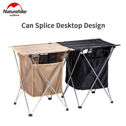 Naturehike Camping Foldable Table With Storage Box 1.2kg Stitchable Desktop 2-in-1 Table 40L Box Portable Aluminum Alloy Support