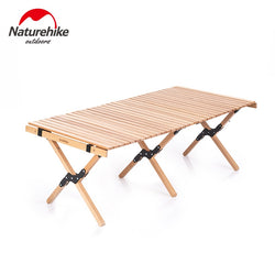 Naturehike Camping Table Folding Egg Roll Wooden Table 30kg Bearing Triangle Stable Garden Travel Hiking BBQ Accessories