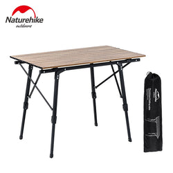 Naturehike Camping Table Portable Telescopic Folding Table Outdoor Picnic Multipurpose Tables Wood Grain Lightweight Table