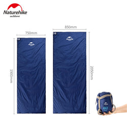 Naturehike Outdoor Envelope Sleeping Bag 190*75cm/205*85cm Camping Hiking Spring Autumn Sleeping Bag only 680g LW180 - Canada Outdoors