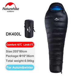 Naturehike Ultralight Duck Down Sleeping Bag Mummy Adult Camping Hiking Climbing Winter Warm Sleeping Bed -12 C / 10.4 F - Canada Outdoors