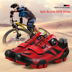 New Santic Mens Breathable Cycling Shoes Spin Buckle MTB Mountain Bike Shoes Elastic Quick Dry PU Lock Shoes Soft Bicycle Shoes - Canada Outdoors