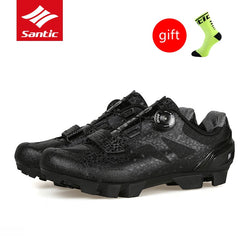 New Santic Mens Breathable Cycling Shoes Spin Buckle MTB Mountain Bike Shoes Elastic Quick Dry PU Lock Shoes Soft Bicycle Shoes - Canada Outdoors