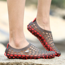 New Summer Sandals Men Mesh Shoes Mules Clogs Breathable Beach Slippers Male Water Hollow Aqua Jelly Wade Water Shoe Size 39-45 - Canada Outdoors