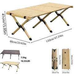 Outdoor Portable Camping Folding Table, Household  Retro Folding Table, with Storage Bag, for Driving Travel, Barbecue, Picnic