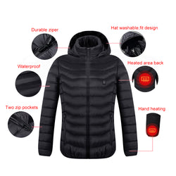 Outdoor Winter Heated vest Men Women USB Electric Hooded Heated Jacket Thermal Clothing Skiing Hiking Warm Heated Coats - Canada Outdoors