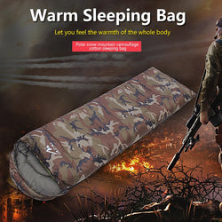 Outdoor camping warm sleeping bag Envelope type adult army green camouflage cotton sleeping bag Indoor break warm sleeping bag - Canada Outdoors