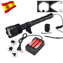 Powerful 10000LM Led Hunting Light 3*XM-L T6 Tactical Weapon flashlight+3*18650+Remote Pressure Switch+Rifle Scope Mount+Charger - Canada Outdoors