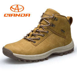 QIANDA Profession Men Mountain Hiking Shoes Winter Climbing Lace-up Leather Waterproof Outdoor Trekking Boots Brand Sneakers Man - Canada Outdoors