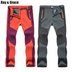 RAY GRACE Hiking Pants Men Softshell Winter Outdoor Waterproof Trekking Camping Trousers Fleece Warm Windproof Ski Sports Pants - Canada Outdoors