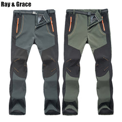 RAY GRACE Hiking Pants Men Softshell Winter Outdoor Waterproof Trekking Camping Trousers Fleece Warm Windproof Ski Sports Pants - Canada Outdoors