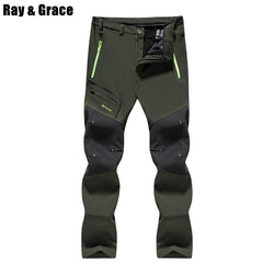 RAY GRACE Men Winter Pants Waterproof Warm Fleece Outdoor Hiking Climbing Ski Trousers Softshell Travel Tourism Pants For Male - Canada Outdoors