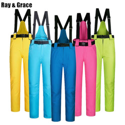 RAY GRACE Winter Outdoor Sports Pants Ski For Men and Women Snow Snowboard Trousers With Suspenders Thicken Thermal Waterproof - Canada Outdoors