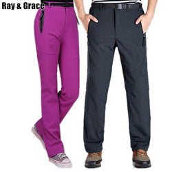 RAY GRACE Winter Trekking Fleece Softshell Pants Waterproof Outdoor Pants Hiking Camping Mountain Trousers Men Women Plus Size - Canada Outdoors
