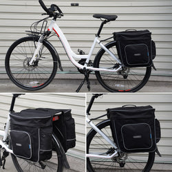 ROSWHEEL 2 in 1 30L Bicycle Bags Black Cycling Rear Double Side Rack Bag Tail Seat Pannier Outdoor Bicycle Saddle Storage Bags - Canada Outdoors