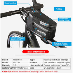 ROSWHEEL Waterproof Bike Bicycle Bags Front Beam Frame Tube Bag MTB Road Foldig Bike Phone Bag Cycling Accessories ATTACK SERIES - Canada Outdoors