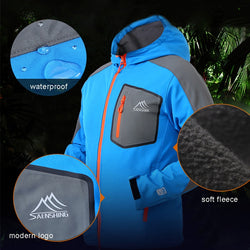 SAENSHING Waterproof softshell Jacket Men Hiking Fleece Rain Coat Fishing Windbreaker Outdoor Camping Trekking Soft shell Jacket - Canada Outdoors