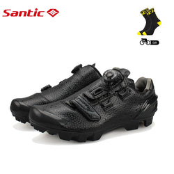 SANTIC Cycling MTB Bike Bicycle Men Shoes Breathable Mountain Bike Bicycle Equipment Self-locking TPR PU Shoes With Free Socks - Canada Outdoors