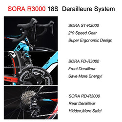 SAVA Road Bike 700C Carbon Road Bike T700 Carbon Frame+fork Bicycle Road Speed Bike Racing with SHIMANO SORA bicicleta carretera - Canada Outdoors