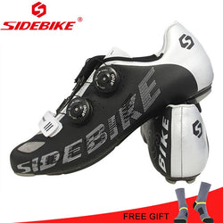 SIDEBIKE Carbon Fiber Black Road Cycling Shoes Breathable Ultralight Bicycle Shoes Self-Locking Cycle Sneaker Sapatilha Ciclismo - Canada Outdoors