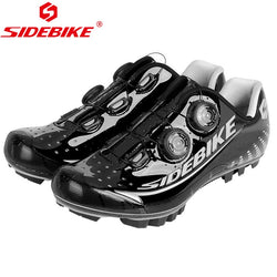 SIDEBIKE MTB cycling shoes Carbon Fiber Ultralight Black Silver Waterproof Pro Men Athletics Mountain Self-locking Shoes - Canada Outdoors