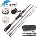 SMART Casting Fishing Set 6.2:1/6BB Casting Reel 1.98m M Casting Rod 100m Nylon Fishing Line Spoon Lure Accessories Pesca Peche - Canada Outdoors