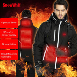 SNOWWOLF 2019 Men Winter Ski Suit USB Heated Hooded Jacket Male Outdoor Waterproof Windproof Breathable Thermal Snowboard Coat - Canada Outdoors