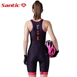 Santic Cycling Bib Short Women Trisuit Sleeveless Summer Cycling Jersey Bib Short Pro Team Road Bicycle Bike Clothing Skinsuit - Canada Outdoors