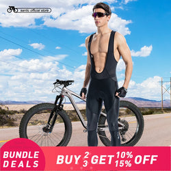 Santic Men Cycling Bib Long Pants Bike Bicycle Padded Pants Road MTB Bib Pants 4-5 Hours Long Distance Asian Size S-3XL M8C04101 - Canada Outdoors