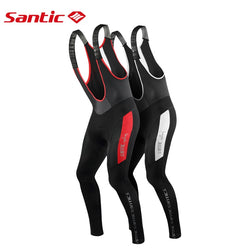 Santic Men Cycling Bib Pants 4D Padding Cushion Winter Cycling Pants Warm MTB Bike Bib Pants Fleece Asian Size S-3XL M7C04094 - Canada Outdoors