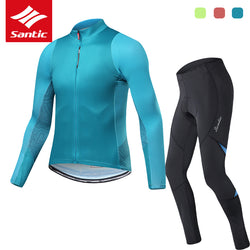 Santic Men Cycling Jersey Set Long Sleeve Bike Bicycle Jersey Spring Autumn Pro Team Cycling Clothing Set Maillot Ciclismo S-3XL - Canada Outdoors