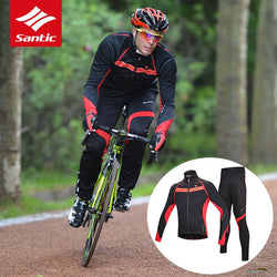Santic Men Winter Cycling Set Fleece Thermal Windproof Warm Bike Bicycle Jersey 2017 Pro Team Cycling Clothing Set Ropa Ciclismo - Canada Outdoors