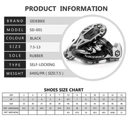 Sidebike MTB cycling shoes cycling athletic professional Cycling shoes and pedal sets including MTB pedals - Canada Outdoors