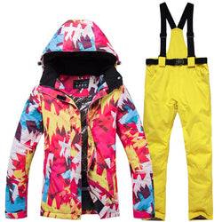 Ski Suit Women Warm Waterproof -30 degrees Skiing Suits Set Ladies Outdoor Sport Winter Coats Snowboard Snow Jackets and Pants - Canada Outdoors